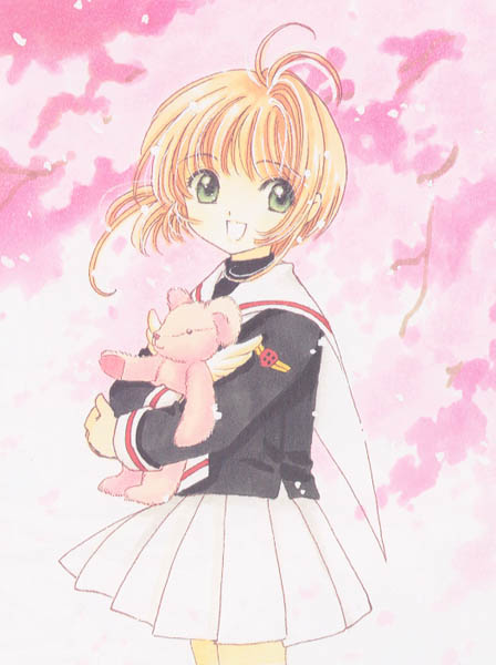 Sakura huging a teddy bear!